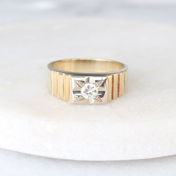 7.00ct Rectangle Cut Synthetic Spinel Vintage Ring 14k Gold Cocktail Solitaire