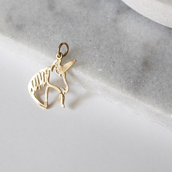 10k Gold Unicorn Charm | Vintage 10k Yellow Gold … - image 3