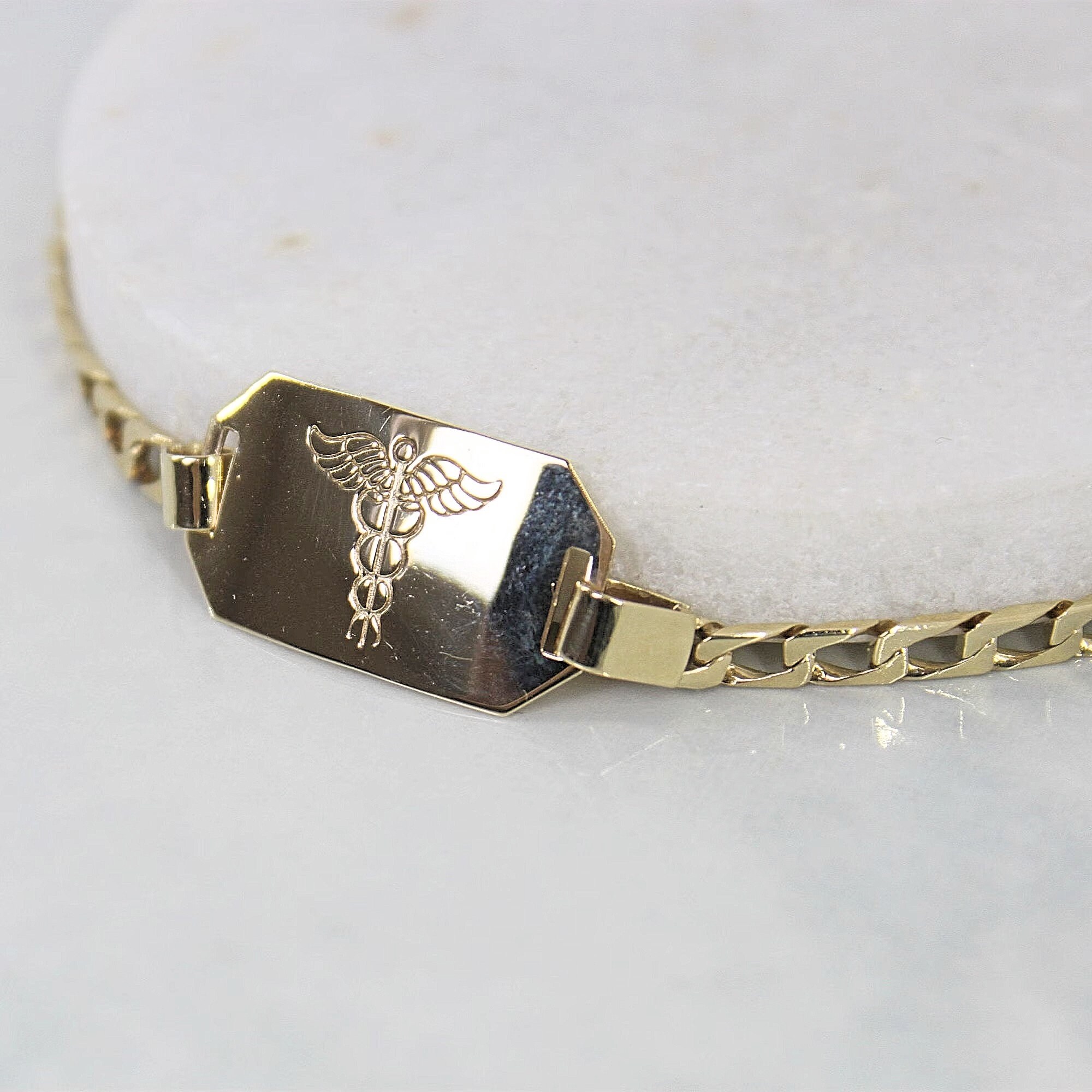 10k gold medical alert cheap bracelet