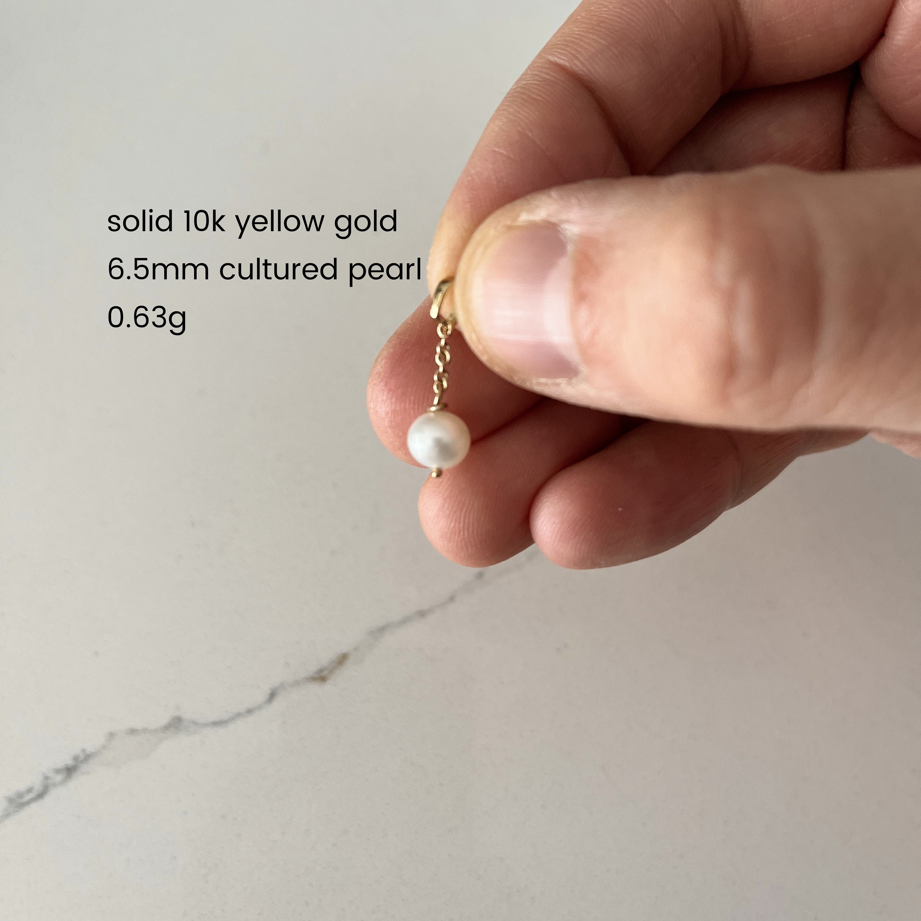 10k 14k Small Pearl Pendant Charm | MenkdÜke - Solid Genuine