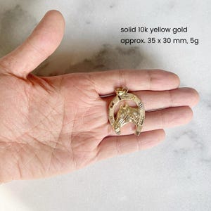 10k 14k Lucky Horseshoe Charms | menkDÜKE - Solid 10k 14k Genuine Real Gold Good Luck Horse Pendant Necklace Bridal Wedding Gift for Her Him Option 4
