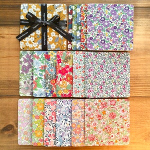 2 x Liberty Fabric Double-sided Wooden Coaster Gift Set