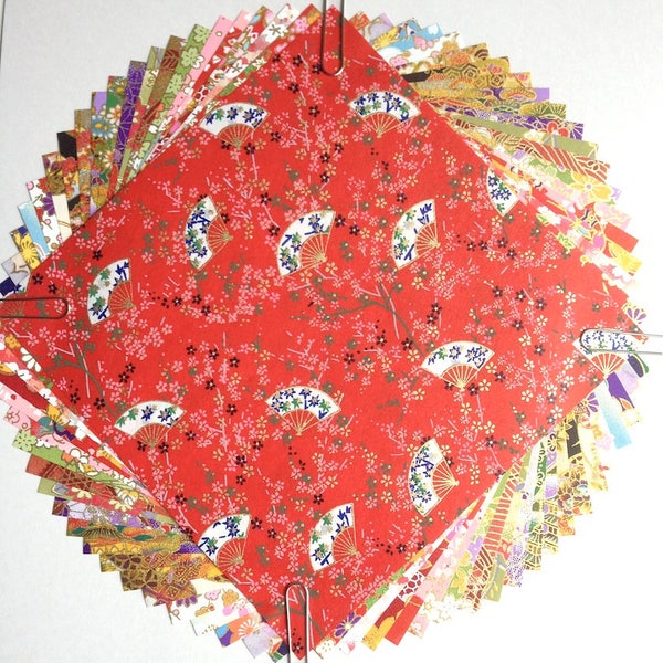 Papier japonais WASHI, Origami YUZEN Chiyogami, 20 feuilles, 15x15cm (Y026)