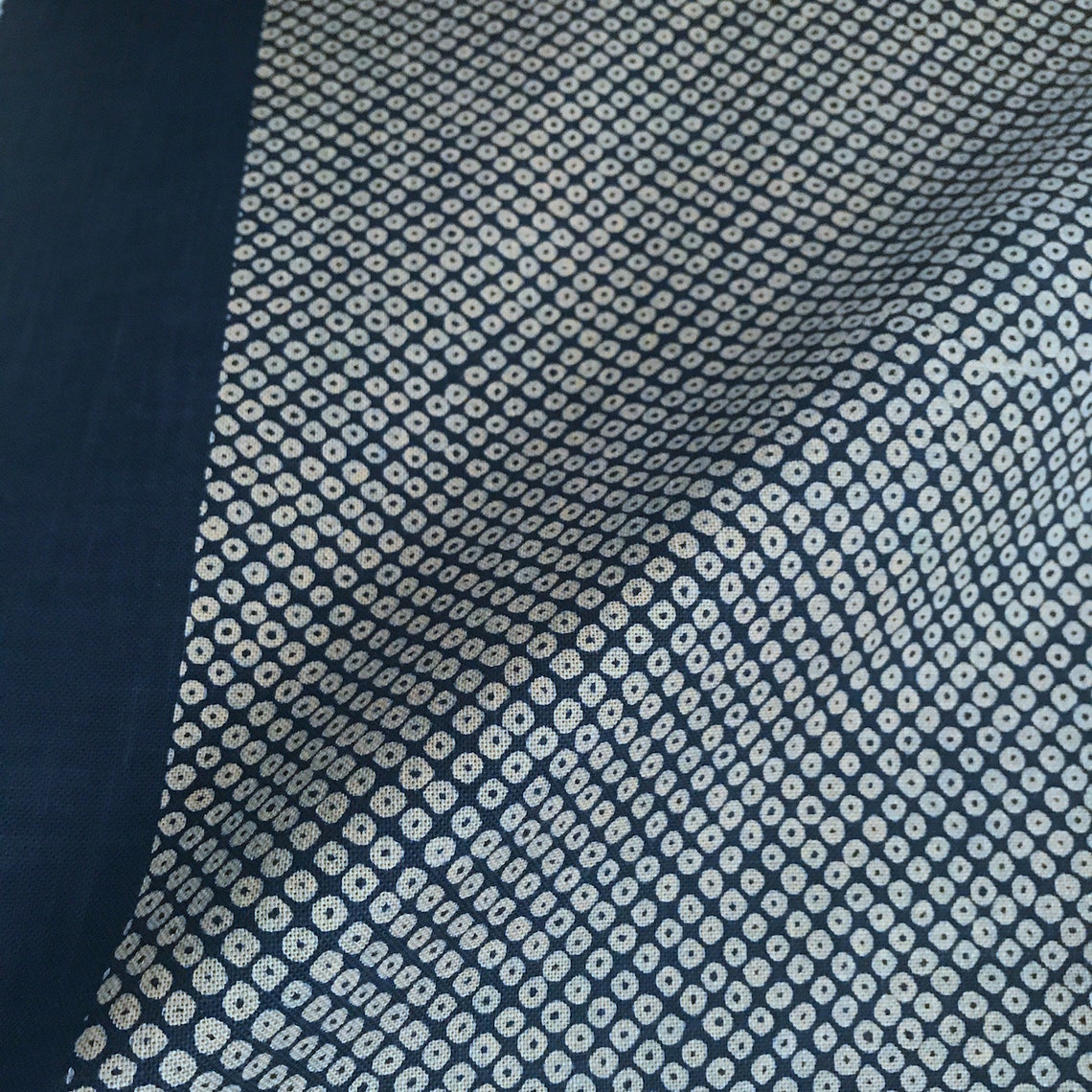 Japanese fabric traditional beige KANOKO pattern navy blue | Etsy