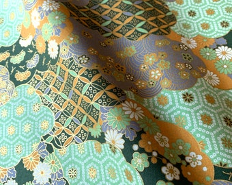 Japanese Fabric Traditional Pattern Large Flower and - Etsy