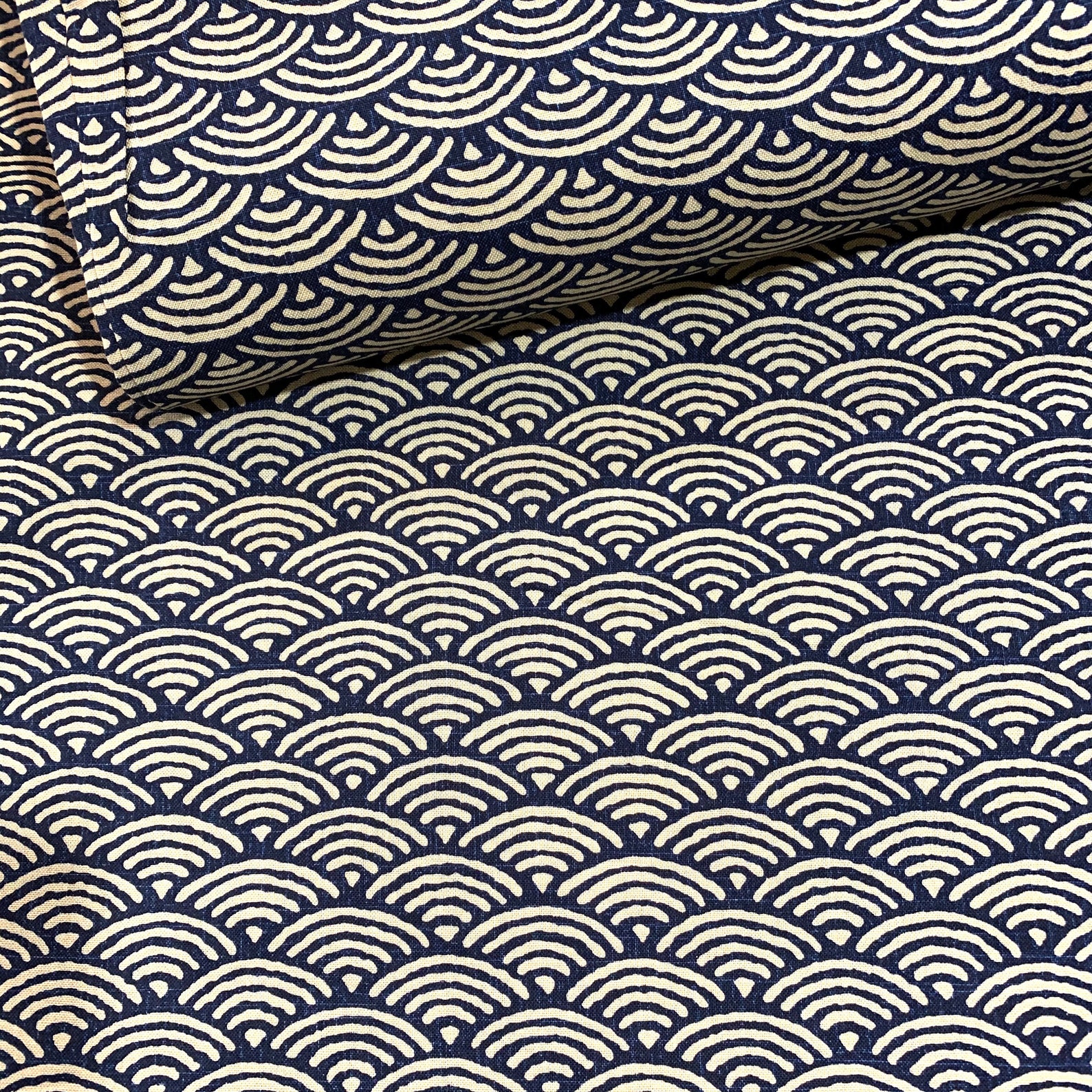 Japanese Fabric Traditional Pattern SEIGAIHA wave Beige Etsy