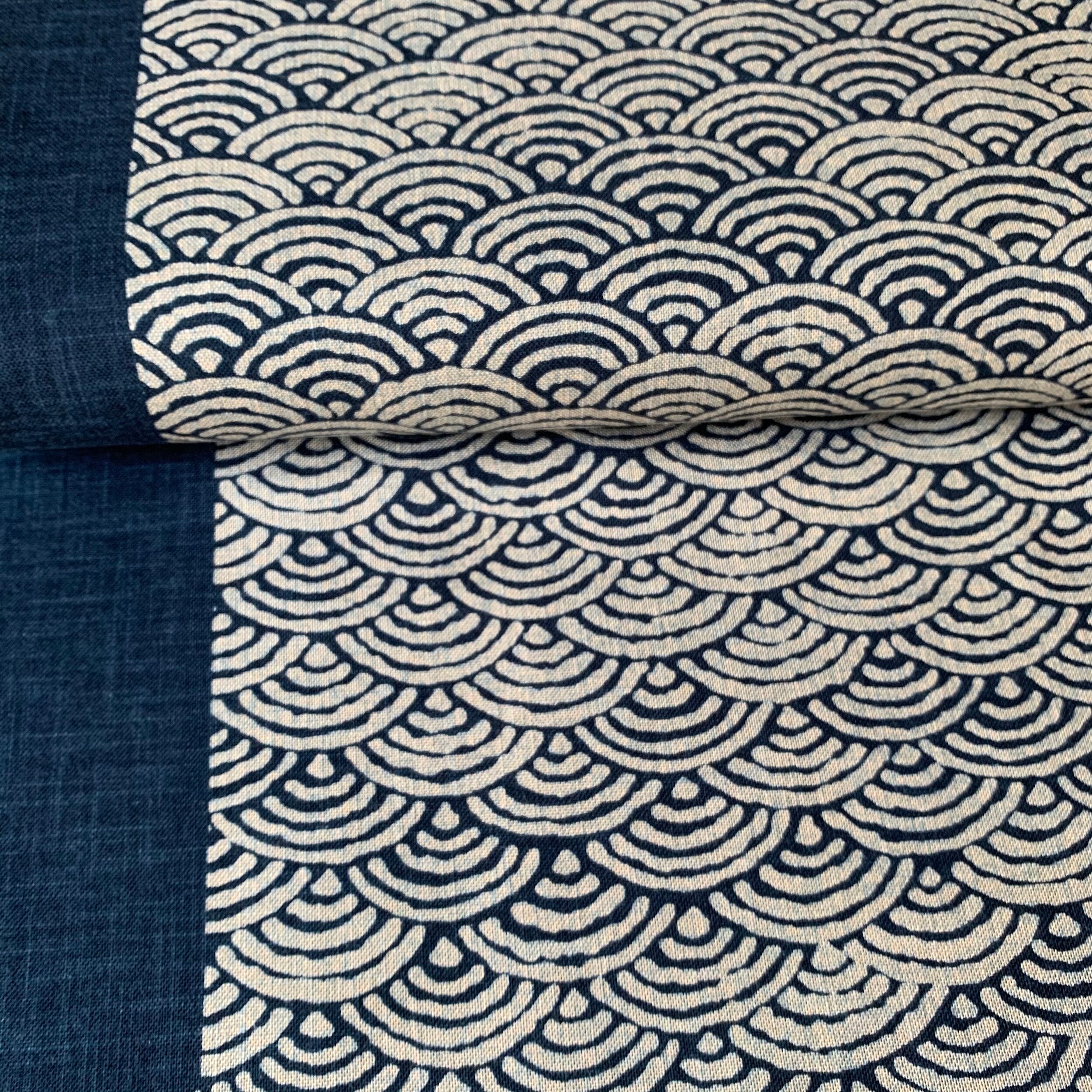 Japanese Fabric Traditional Seigaiha wave Pattern Beige Etsy UK