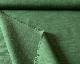 Tissu japonais, uni, vert, coton 110x50 (1001E)