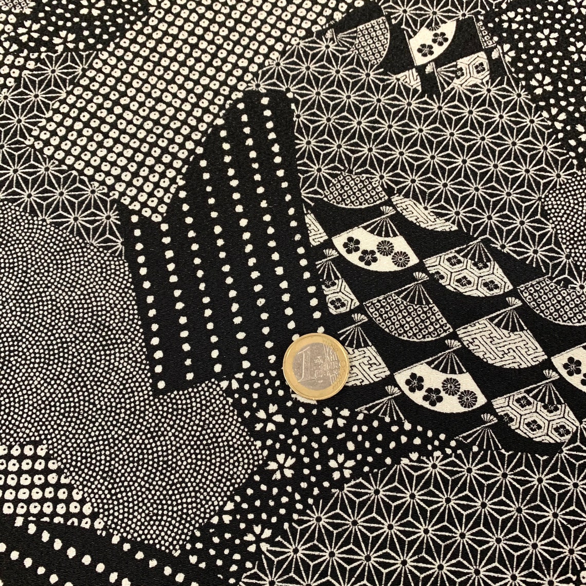 Japanese fabric traditional pattern chirimen crepe 115x50 Etsy