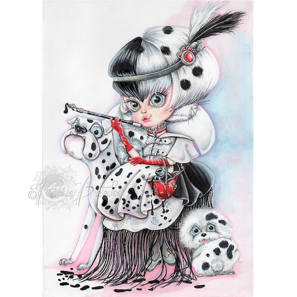 Madodivine, Petite fille robe dalmatien année 20, ORIGINAL pop surréalisme