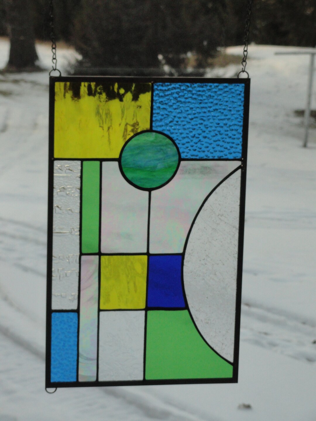 Abstract Window Panel, Stained Glass - Etsy