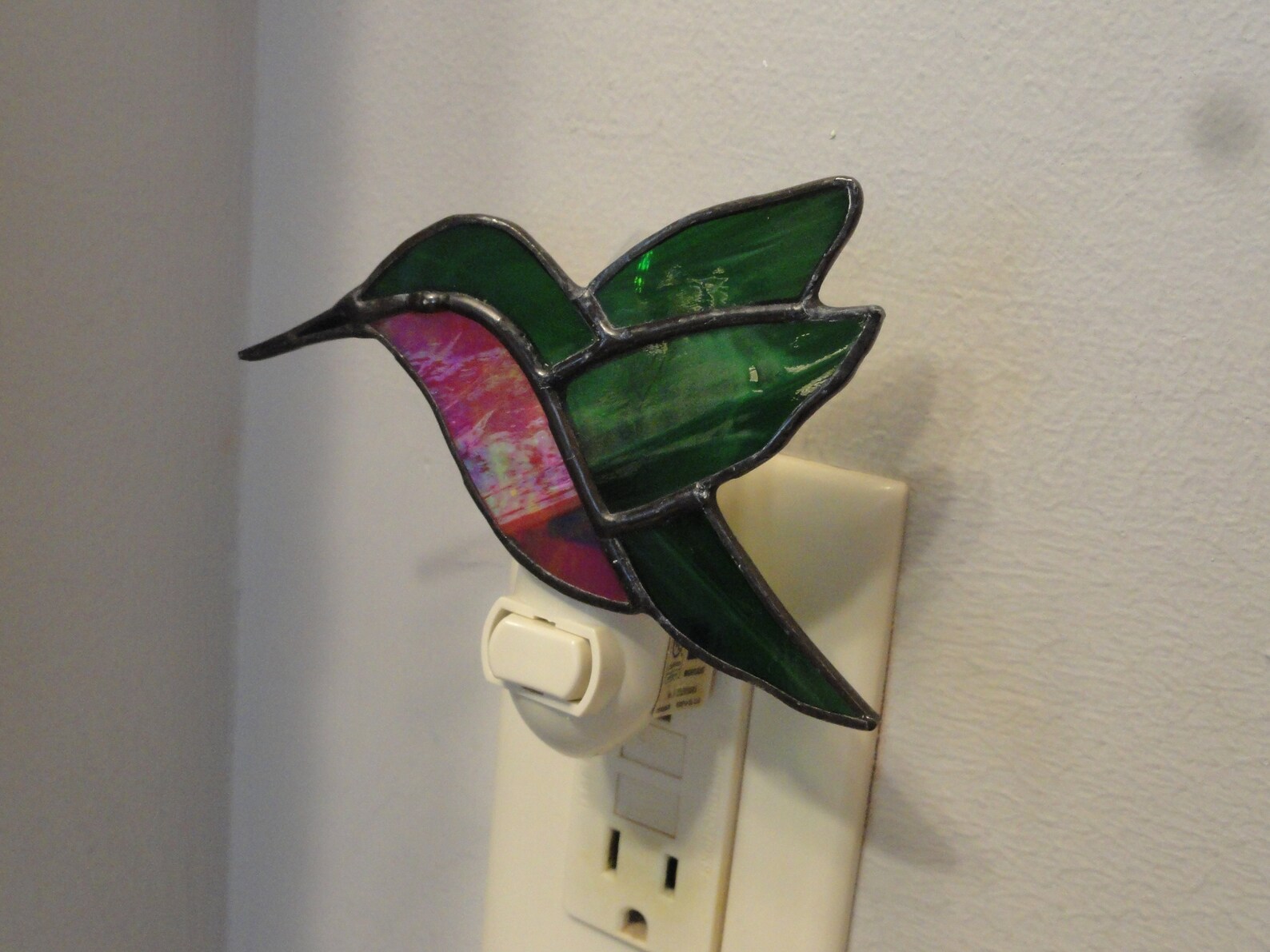 Hummingbird Stained Glass Night Light Etsy