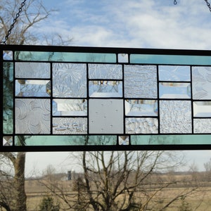 Stained Glass Geometric Panel, Transom