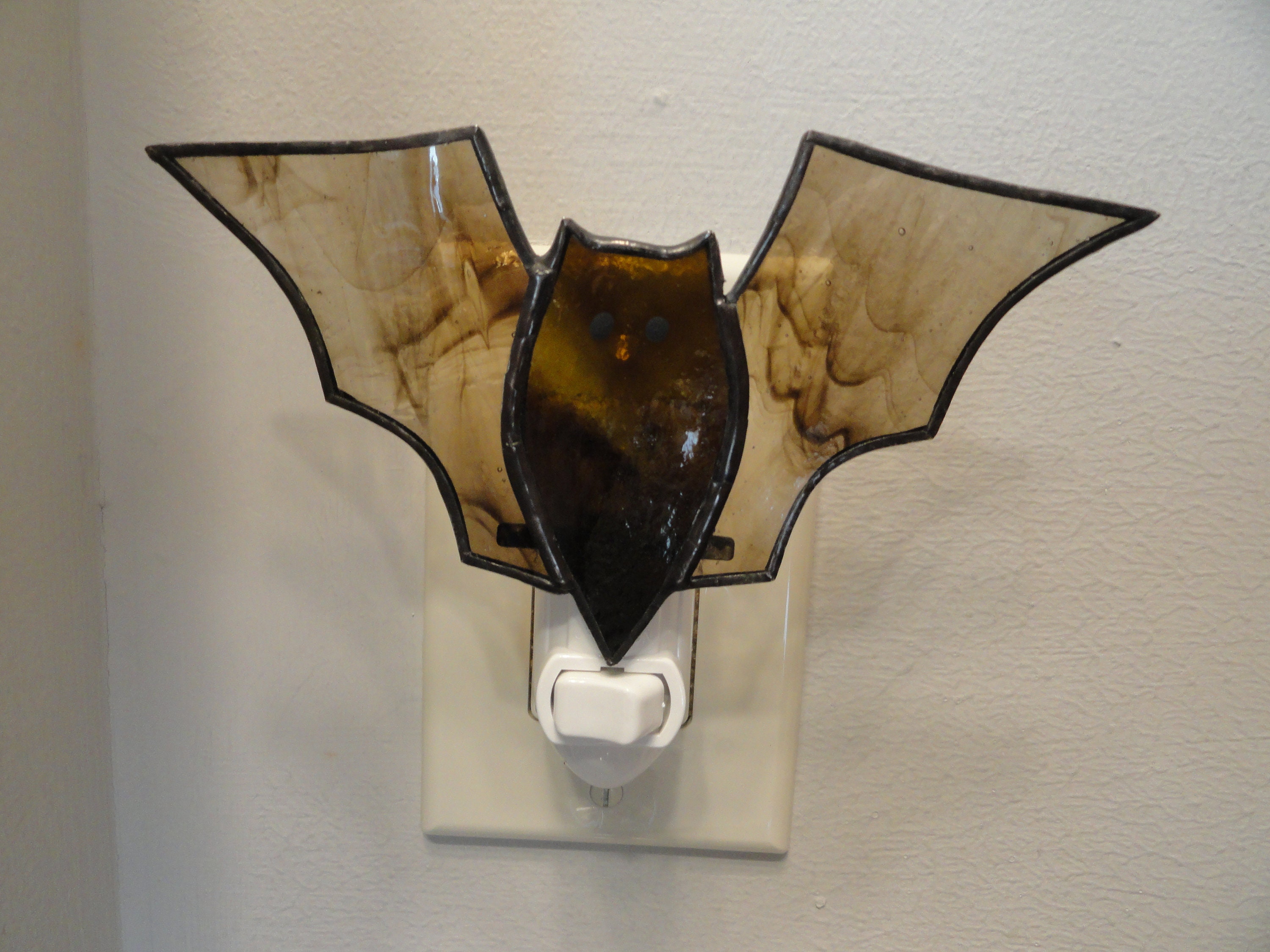 Bat Night Light Stained Glass Etsy