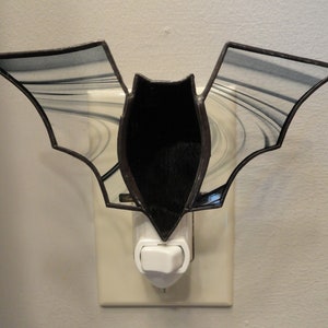 Black Bat Night Light, Stained Glass