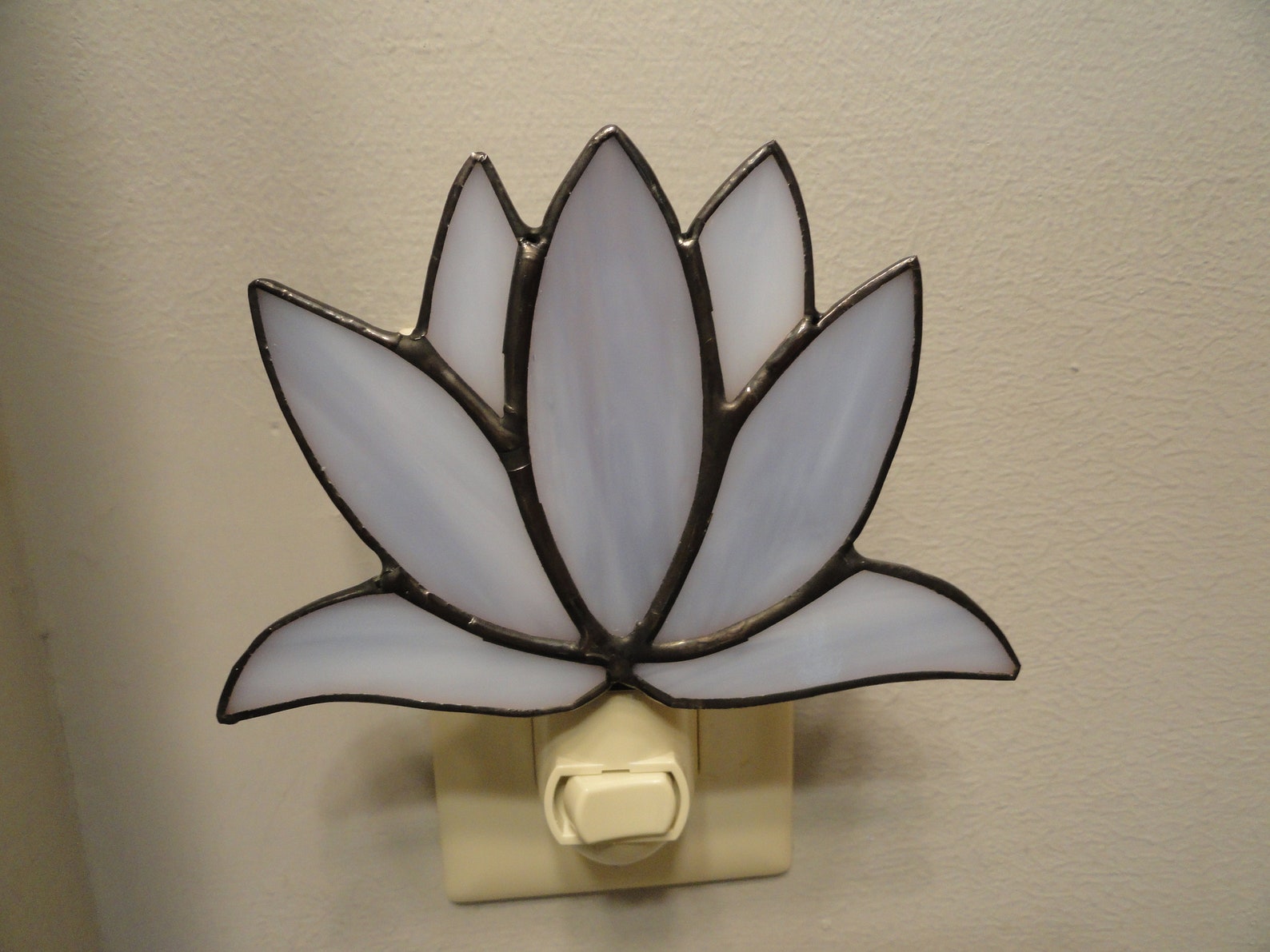 Lotus Flower Stained Glass Night Light Etsy