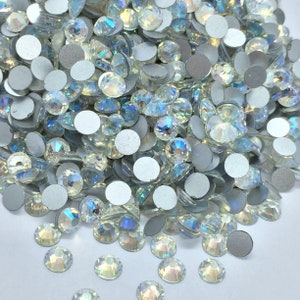 Strass rotondi in vetro IRISE da attaccare - Strass per decorazioni per la casa - da 2 mm a 6 mm - Strass per scrapbooking - Strass decorativi