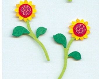 -Sunflower - 4 x 3D embossed stickers