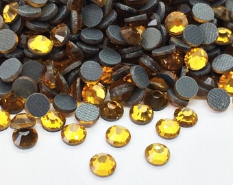 DARK TOPAZ hotfix iron-on rhinestones - DMC quality - Rhinestone wholesaler - Small and large quantities - Low price rhinestones