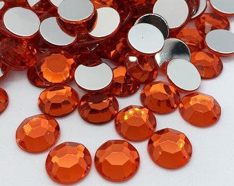Strass acrylique à coller rond - ROUGE CLAIR - 2mm à 14mm - strass diamant acrylique