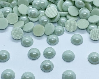 MINT GREEN iron-on cabochon - Hotfix bead - Ceramic rhinestone - 3 to 6mm