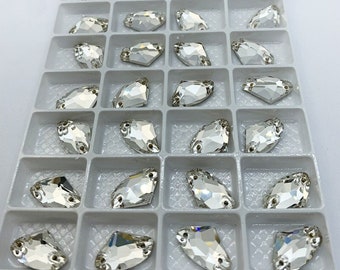 GALACTIC sew-on glass rhinestones - Crystal - from 5X10mm to 17X27mm - Swarovski quality