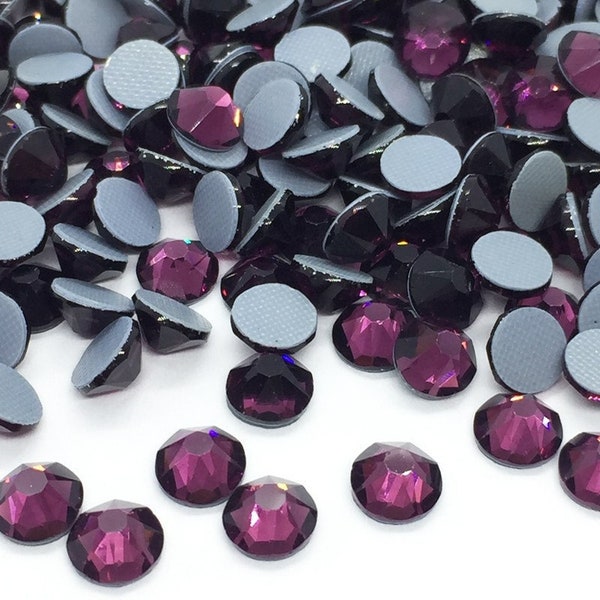 VIOLET 2088 iron-on rhinestones 16 facets Swarovski quality, hotfix rhinestones 2088 - glass rhinestones, 3mm to 6mm