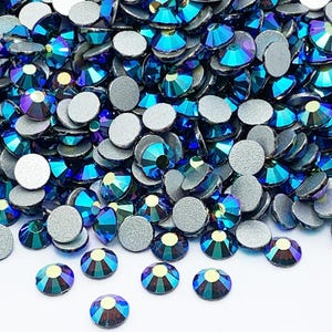 Piedras de cristal redondas VIOLET AB para pegar - Piedras de cristal para decoración del hogar - Piedras de cristal para scrapbooking - Piedras de cristal para decoración