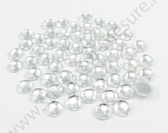 Strass à coller rond effet quadrillage - DIAMANT - 5mm, 6mm, 16mm - Grossiste en strass