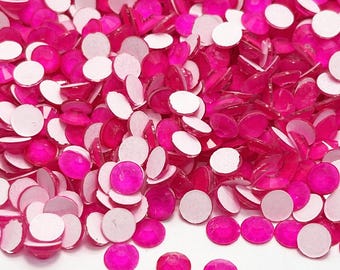 Cristales fluorescentes redondos de color rosa - FLUORESCENTES bajo lámpara UV - 2 mm, 3 mm, 4 mm, 5 mm, 6 mm - Cristales para decoración del hogar