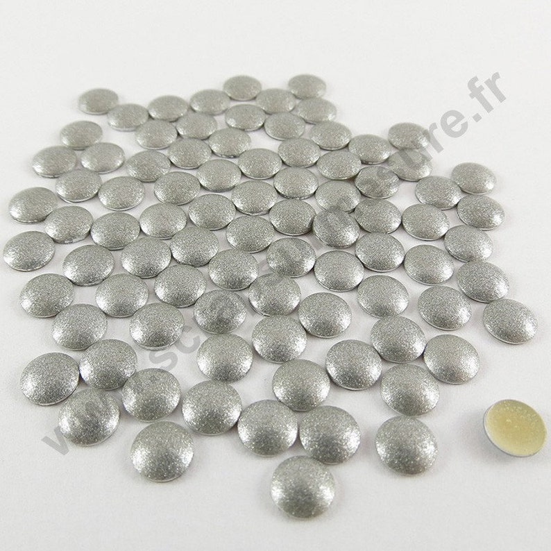 Strass clou thermocollant rond hotfix ARGENT 2mm à 22mm customisation vêtement