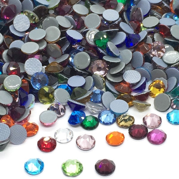 MULTICOLOR 2088 iron-on rhinestones 16 facets Swarovski quality, hotfix rhinestones 2088 - glass rhinestones, 3mm to 6mm