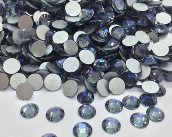 Strass BLEU GRIS en verre à coller rond - Strass home déco - strass scrapbooking - strass décoration