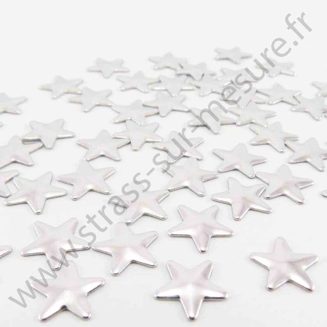 Star Rinstones SILVER Iron-on Star, Metal Rhinestones, Textile Customization, 5mm, 8mm ...