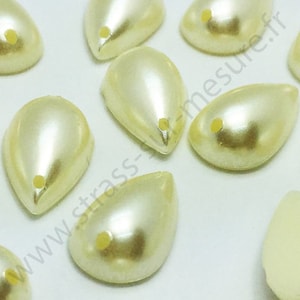 Half pearly pearl, drop sewing rhinestones - IVORY MOTHER OF PEARL - 10mm, 15mm of your choice