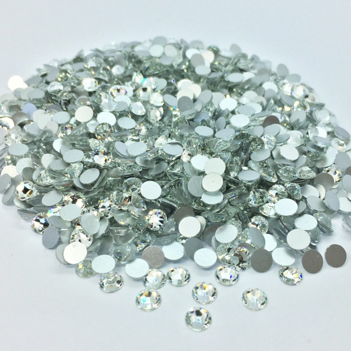 CRYSTAL DIAMOND Glass Rhinestones to Stick Round - 2mm, 3mm, 4mm, 5mm ...