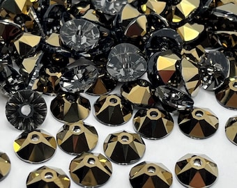 XIRIUS LOCHROSE round glass sew-on rhinestones - GOLD - 4mm, 6mm, 8mm - Swarovski quality