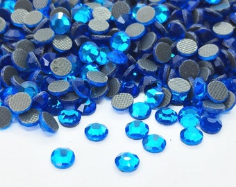 BLUE iron-on rhinestones DMC - Rhinestone wholesaler - Small and large quantities - low price rhinestones