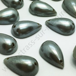 Half pearly pearl, drop sewing rhinestones - PEARL GRAY - 10mm, 15mm of your choice