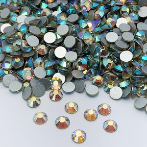 Piedras de cristal redondas JONQUILLE AB para pegar - Piedras de cristal para decoración del hogar - Piedras de cristal para scrapbooking - Piedras de cristal para decoración