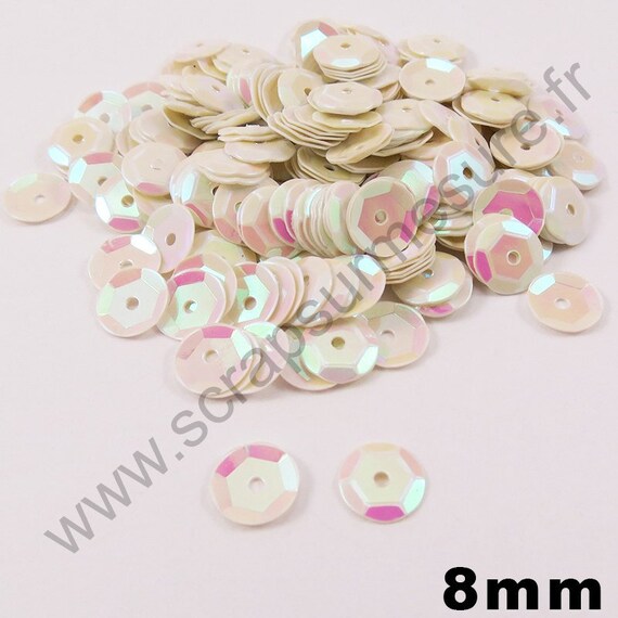 8mm Sequin paillette cup bombé NOIR NACRE 6mm 10mm couture