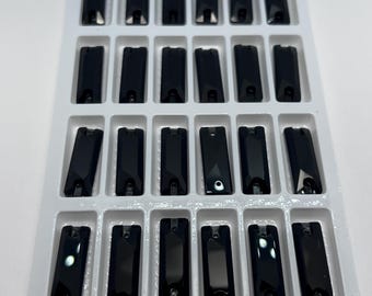 Sew-on rhinestone BAGUETTE glass - Black - 4x8mm to 8.5x26mm - Swarovski Quality