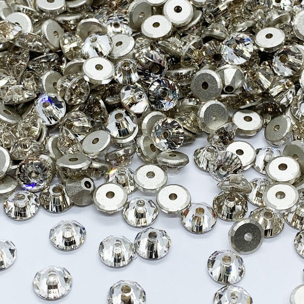 XIRIUS LOCHROSE sew-on rhinestones in round glass - Crystal - 6mm - Swarovski quality