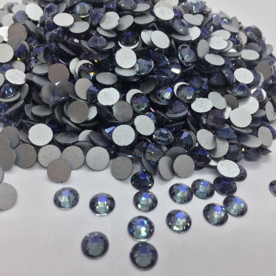 Rhinestone BLUE GREY Glass to Stick Round Rhinestone Home Deco Rhinestones  Scrapbooking Rhinestones Decoration 