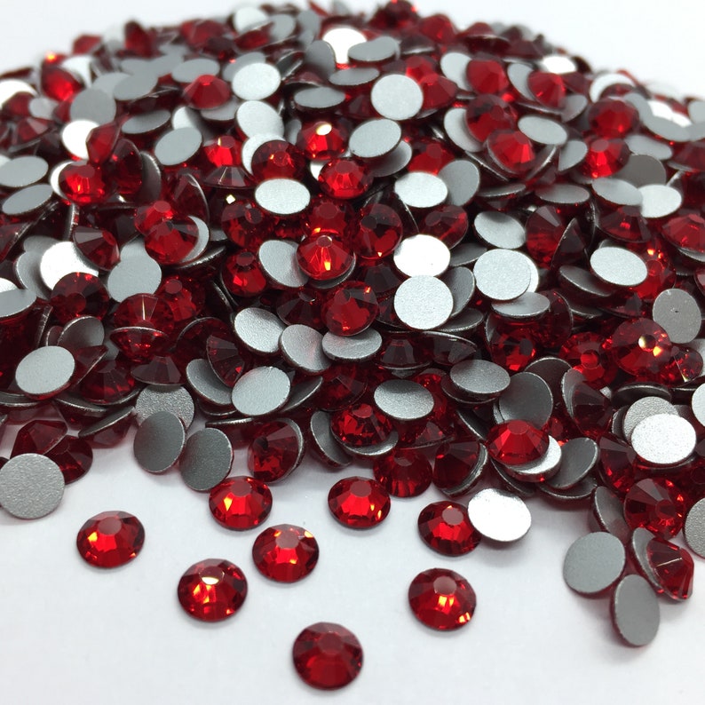 RED Round Glass Rhinestones to Stick on - Home Decor Rhinestones ...