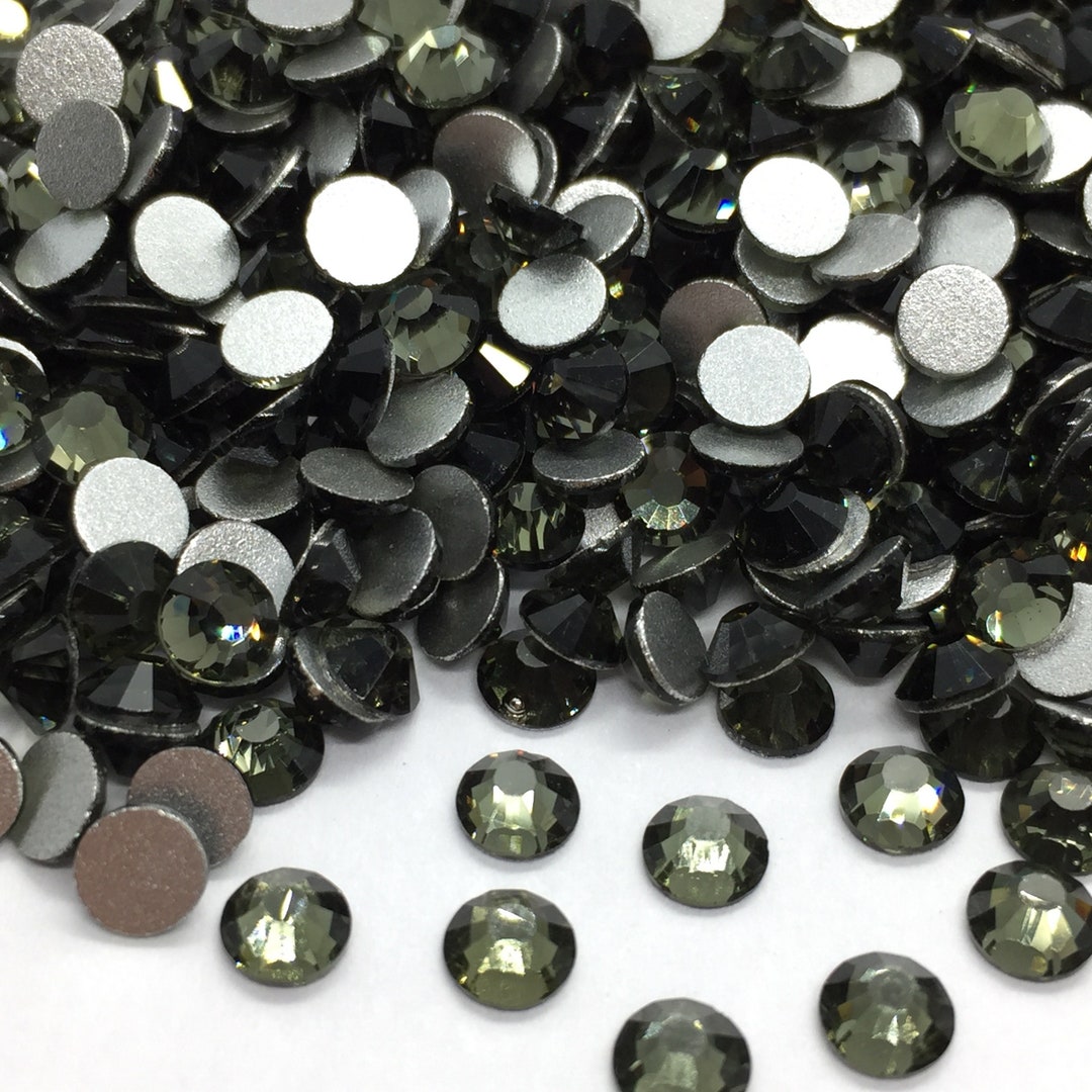 DARK GRAY Glass Rhinestones to Stick Round Home Decoration Rhinestones ...