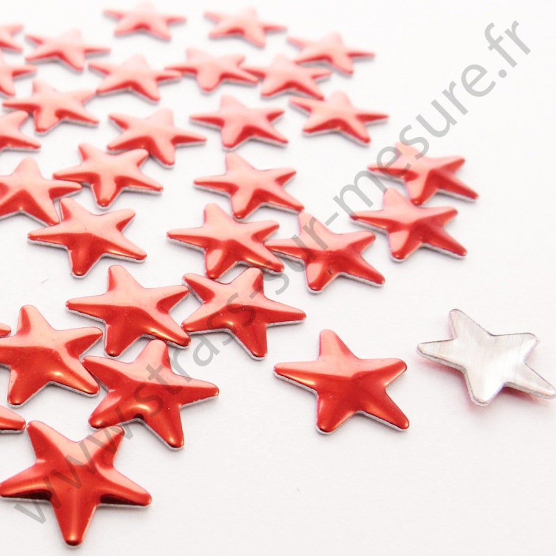 RED Iron-on Star, Metal Rhinestones, Textile Customization, 5mm, 8mm ...