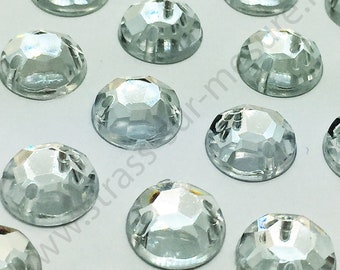 Pierre strass à coudre rond - DIAMANT - 4mm, 5mm, 7mm, 8mm, 9mm, 14mm
