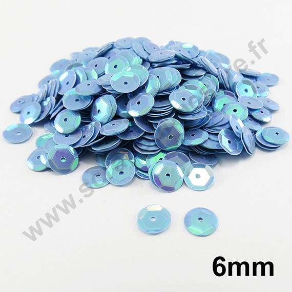 Sequin paillette cup bombé VERT POMME NACRE 6mm couture customisation vêtement