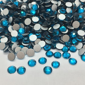 Strass rotondi in vetro BLU TURCHESE da attaccare - Strass per decorazioni per la casa - Strass per scrapbooking - Strass decorativi